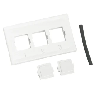 Systimax – Placa de interface de 3 Puertos para mueble modular Blanca