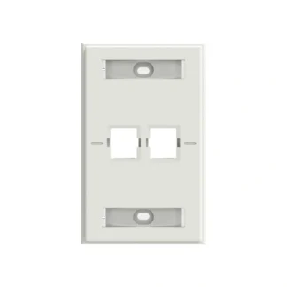Kit de placa frontal Etiquetado 2 puertos Blanco eléctrico